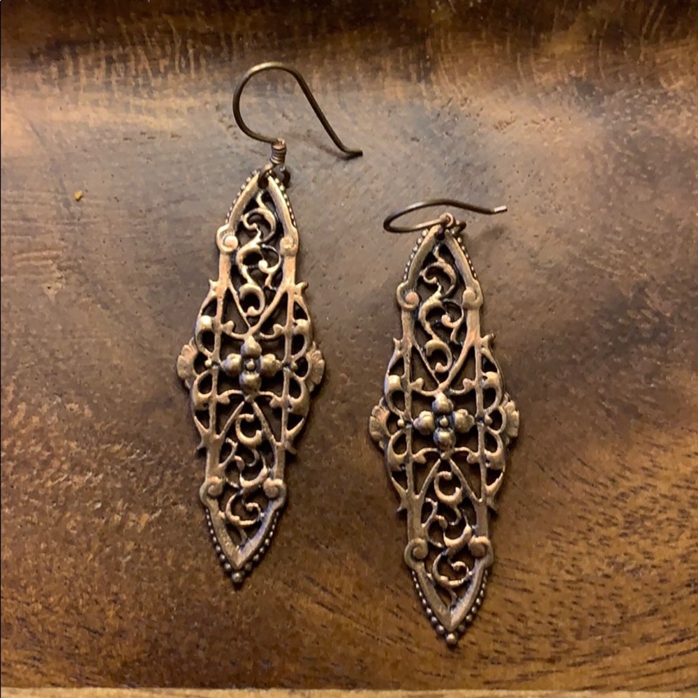 Boho brass earrings